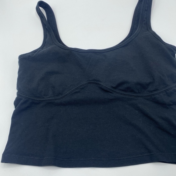 Victoria's Secret Pink Strap Crop Tank Top Size Large Black - Picture 1 of 6